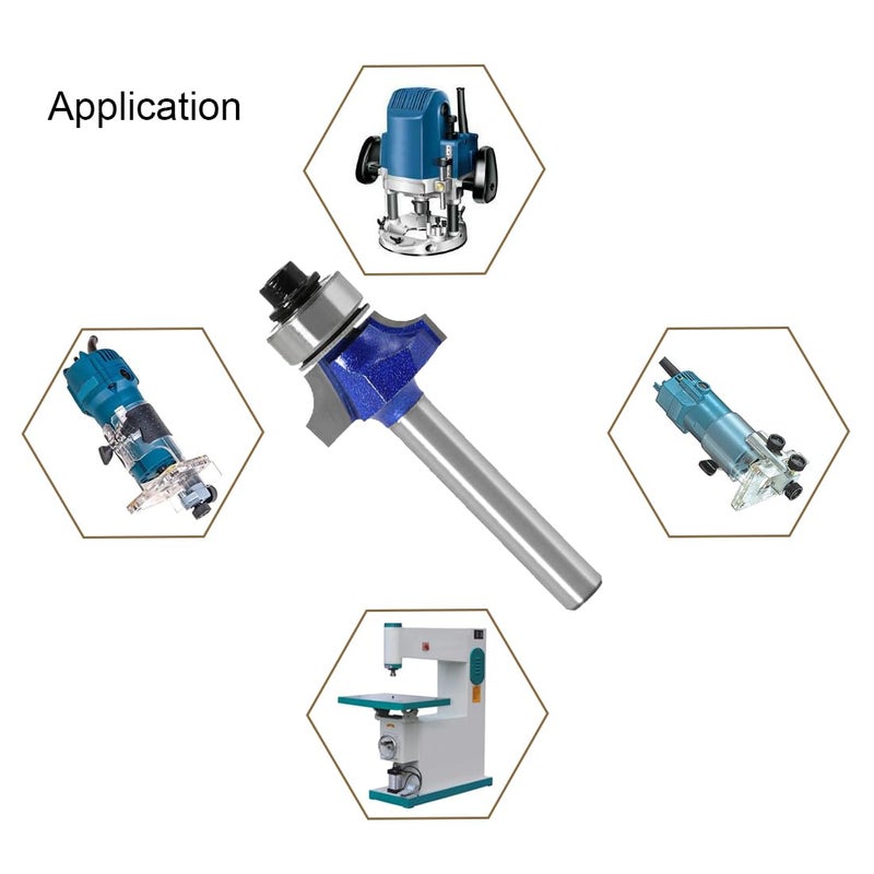 Ozmatip Roundover Router bit Set，Professional 1/4 inch Shank Roundover Edging Router Bit Set，Bearing Guide for Rounding Edge bit (for R 1/8", 1/4", 3/16", 25/64") 4Pcs (Roundover Router bit Set) - Image 3